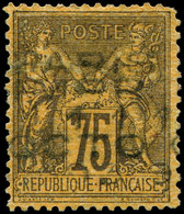 (*) PREOBLITERES - 23  Sage, 75c. Violet Sur Orange, Un Angle Lég. Arrondi Mais Grande RARETE, TB. J - 1893-1947