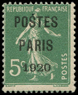 ** PREOBLITERES - 24   5c. Vert, POSTES PARIS 1920, TB - 1893-1947