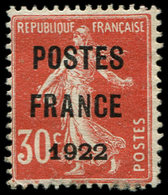 (*) PREOBLITERES - 38  30c. Rouge, POSTES FRANCE 1922, TB. C - 1893-1947