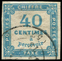 TAXE - 7   40c. Bleu, Oblitéré, TB. C - 1859-1959 Lettres & Documents