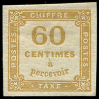 * TAXE - 8   60c. Jaune-bistre, TB - 1859-1959 Lettres & Documents