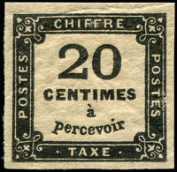 ** TAXE - 9A  20c. Noir, Inf. Craquelure De G. Mais Timbre RR, NON EMIS, TB - 1859-1959 Briefe & Dokumente