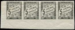 ** TAXE - 14   5c. Noir, NON DENTELE 3 Côtés, BANDE De 5 Cdf, Pli, Aspect TB - 1859-1959 Lettres & Documents