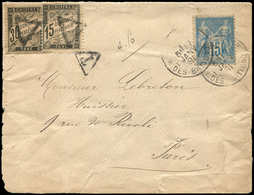 Let TAXE - 16 Et 18, 15c. Noir Et 30c. Noir, Obl. Triangle S. Env. Affie N°90 Obl. 17/1/91, TB - 1859-1959 Briefe & Dokumente