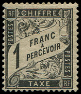 * TAXE - 22   1f. Noir, Inf. éclat De G., Sinon Très Frais Et TB - 1859-1959 Briefe & Dokumente