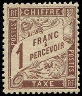 * TAXE - 25   1f. Marron, TB - 1859-1959 Lettres & Documents