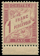 ** TAXE - 39   1f. Rose Sur Paille, Bdf, Très Bon Centrage, TTB/Superbe - 1859-1959 Lettres & Documents