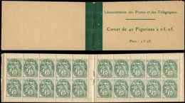 CARNETS (N°Cérès Jusqu'en1964) - 1    Blanc,  5c. Vert, N°111C, T IB, Carnet De 40, TB - Sonstige & Ohne Zuordnung