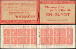 CARNETS (N°Cérès Jusqu'en1964) - 113  Semeuse Lignée, 50c. Rouge, N°199B, T IIB, S. 150, CH. GUYOT, TB - Autres & Non Classés