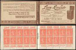 CARNETS (N°Cérès Jusqu'en1964) - 115a Semeuse Lignée, 50c. Rouge, N°199B, T IIB, S. 158, "Armé" Avec Un Seul "E" (case 5 - Autres & Non Classés