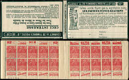 CARNETS (N°Cérès Jusqu'en1964) - 162  Fachi, 50c. Rouge, N°272A, T II, S. 162, PAPIERS PEINTS GLATIGNY, TB - Autres & Non Classés