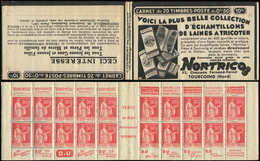 CARNETS (N°Cérès Jusqu'en1964) - 193  Paix, 50c. Rouge, N°283A, T IIA, S. 314, NORTRICO, Un Ex. Rouss., Sinon TTB - Autres & Non Classés