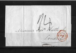 1848 Belgium → Ghent Entire Cover To Great Britain, Sent At Postage Due Manus 24 - 1830-1849 (Independent Belgium)