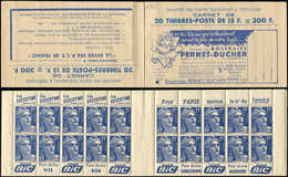 CARNETS (N°Cérès Jusqu'en1964) - 262  Gandon, 15f. Bleu, N°886A, T II, Sans N°, PERNET-DUCHER, 196GP/Revue Des PTT, Supe - Autres & Non Classés