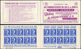 CARNETS (N°Cérès Jusqu'en1964) - 320  Muller, 20f. Bleu, N°1011B, T I, S. 5-58, SOCIETE GENERALE, N°01781, Daté 3/4/58, - Autres & Non Classés