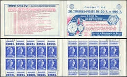 CARNETS (N°Cérès Jusqu'en1964) - 329  Muller, 20f. Bleu, N°1011B, T I, S. 4-58, HORLOGERIE Du DOUBS, N°61247, Daté 28/2/ - Autres & Non Classés