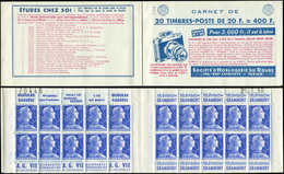 CARNETS (N°Cérès Jusqu'en1964) - 337  Muller, 20f. Bleu, N°1011B, T I, S. 11-58, HORLOGERIE DU DOUBS-Ajax, N°70446, Daté - Autres & Non Classés