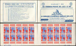 CARNETS (N°Cérès Jusqu'en1964) - 364  Marianne à La Nef, 0,25 Bleu Et Rouge, N°1234, T I, S. 2-60, ASSURANCES VIE, Daté - Autres & Non Classés