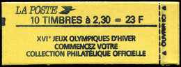 CARNETS (N°Cérès Jusqu'en1964) - 2614-C5B   Briat, 2,30 Rouge, Couv. J.O., Conf. 7, Daté 23/1/92, TB - Autres & Non Classés