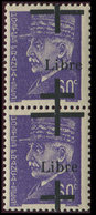 ** TIMBRES DE LIBERATION - AIGURANDE 1 : 60c. Violet, PAIRE Surcharge à Cheval, TB - Befreiung