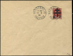 Let TIMBRES DE LIBERATION - DECAZEVILLE Pétain 1f50 Brun-rouge, Cachet Provisoire, Obl. 18/8/44 Sur Env., TB, Signée May - Libération