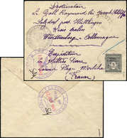 Let TIMBRES DE LIBERATION - LORIENT 19C : 5f. Gris-noir Obl. GROIX 14/4/45 S. Env., Cachet FESTUNG LORIENT/ZENSUR 17/4/4 - Befreiung