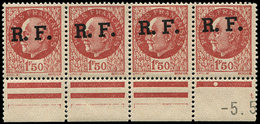 ** TIMBRES DE LIBERATION - LYON 11e : Pétain 1f50 Brun-rouge, Surch. Progressivement DEPLACEE Et En Biais, TB - Libération