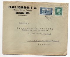 Tchécoslovaquie - 1935 -- Lettre De KARLSBAD-BHF  Pour Limoges (France)-tp Sur Lettre Personnalisée Franz Schroder & Co - Briefe U. Dokumente