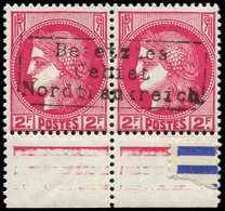 ** Spécialités Diverses - GUERRE COUDEKERQUE Poste N°373 : 2f. Rose-rouge, La Paire Surchargée Coudekerque, Bdf, TB - Autres & Non Classés