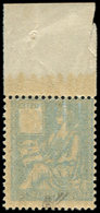 ** VARIETES - 114c  Mouchon, 25c. Bleu, RECTO-VERSO SANS Les Chiffres, Bdf, TB, Certif. Calves - Neufs