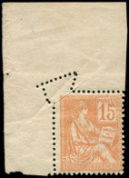 ** VARIETES - 117m  Mouchon, 15c. Orange, Cdf, Piquage OBLIQUE, TB, Cote Et N° Maury - Ungebraucht