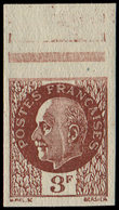 ** VARIETES - 525B  Pétain,  3f. Brun, NON DENTELE, Bdf, TB, N° Maury - Ungebraucht