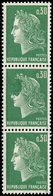 ** VARIETES - 1611   Cheffer, 0,30 Vert, Masque Vert Dans Une BANDE De 3, TB - Neufs