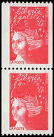 ** VARIETES - 3084   Luquet, TVP Rouge, Impression MACULEE, PAIRE, Un Ex. N° Rouge, TB - Neufs