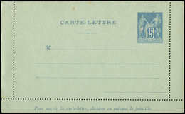 Let ENTIERS POSTAUX - Sage, 15c. Bleu, CL N°J14, Carton Vert, Piquage B, TB - Autres & Non Classés