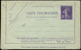 Let ENTIERS POSTAUX - Semeuse Camée, 30c. Violet, CLRP Pneu N°K10, TB - Other & Unclassified