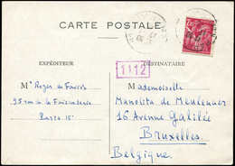 Let LETTRES DU XXe SIECLE - N°654 Obl. (PARIS) 17/1/45 Sur CP Pour BRUXELLES, TB - Lettres & Documents