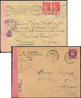 Let Guerre 1939/1945 - 2 Env. Affr. Obl. Paris 1/2/40 Et Lyon 4/9/40 Pour DAMAS Avec Censures, TB - Guerre De 1939-45