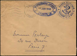 Let Oblitérations Navales - Cachet COMMANDING OFFICER/CHASER 10 Sur Env., Càd BREST 26/4/46, TB - Seepost