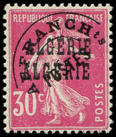 ** ALGERIE Préo 6a : 30c. Rose, DOUBLE Surcharge, TB - Andere & Zonder Classificatie