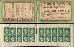ALGERIE Carnet 1B : Pasteur, 10c. Vert, S. 49-A, AUTOMOTO, TB - Autres & Non Classés