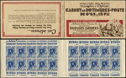 ALGERIE Carnet 20 : 65c. Bleu, S. 70-34, GUEULES CASSEES, Sans Sigle PTT, Date 28/8/38 Tronquée, TB - Autres & Non Classés