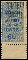 * ALGERIE Colis Px 7A : 60c. Bleu, Contrôle Répartiteur, Bdf, TB - Postpaketten