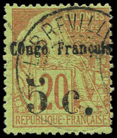 CONGO 3 : 5c. Sur 20c. Brique Sur Vert, Obl., TB. J - Autres & Non Classés