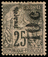 CONGO 5b : 10c. Sur 25c. Noir Sur Rose, Surcharge Verticale, Obl., TB - Sonstige & Ohne Zuordnung