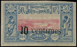 * COTE DES SOMALIS 29 : 10c. S. 50c., DOUBLE Surcharge (faible Mais Marquée), Gomme Partielle, TB, Cote Maury - Sonstige & Ohne Zuordnung