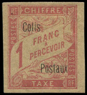 * COTE D'IVOIRE Colis Px 4B : 1f. Rose Sur Paille, SANS Côte D'Ivoire, Timbre R, TTB. C Et Br - Autres & Non Classés