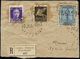 FEZZAN 18/19 Et PA 3 Obl. SEBHA 10/7/43 S. Fragt D'Env. Rec., TB - Sonstige & Ohne Zuordnung