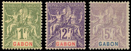 * GABON 30/32 : 1f., 2f. Et 5f., Groupe De 1904-07, TB - Sonstige & Ohne Zuordnung