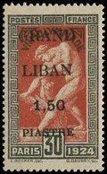 * GRAND LIBAN 20 : 1,50pi. S. 30c., Variété "G Maigre", Inf. Clair S. 1 Dent, Sinon TB - Sonstige & Ohne Zuordnung